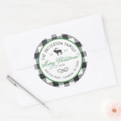 Rustikales Rentier-Rückholadresse Runder Aufkleber (Umschlag)