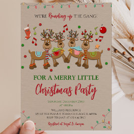 Rustikales Rentier Weihnachtsfest-Party Einladung