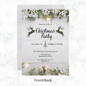 Rustikales Rentier Weihnachtsfest-Party Einladung