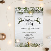 Rustikales Rentier Weihnachtsfest-Party Einladung