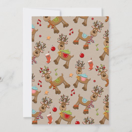 Rustikales Rentier Weihnachtsfest-Party Einladung (Rückseite)