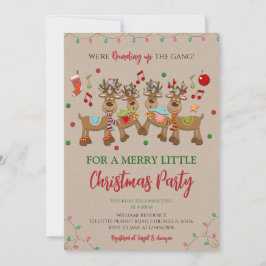 Rustikales Rentier Weihnachtsfest-Party Einladung