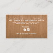 Rustikales Restaurant mit Logokombination 20% Ermä Rabattkarte (Rückseite)