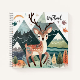 Rustikales Retreat - Herbst Hirsch im Bergkiefer Notizblock