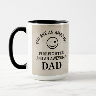 Rustikales Retro-Beige-Marmor-Muster Feuerwehrmann Tasse