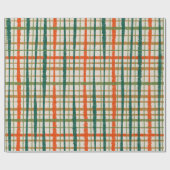 Rustikales Retro Kariertes Weihnachtsmuster Geschenkpapier (Flach)