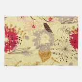 Rustikales Retro-Muster Beige und Rot Geschirrtuch (Horizontal)