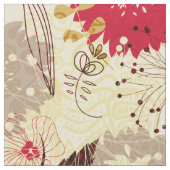 Rustikales Retro-Muster Beige und Rot Stoff (Nahaufnahme)