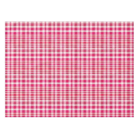 Rustikales Retro-Rosa Textil Kariert Tischdecke (Vorderseite (Horizontal))