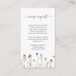 Rustikales Rezept für die Wildblume im Herbst Begleitkarte