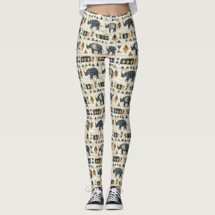 Rustikales Rhino-Stammesmuster (1) Leggings