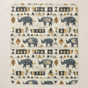 Rustikales Rhino-Stammesmuster (1) Sherpadecke