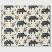 Rustikales Rhino-Stammesmuster (2) Geschenkpapier (Flach)
