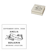Rustikales Ribbon-Skript Save the Date Hochzeit Gummistempel (Stempel)