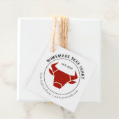 Rustikales Rindfleisch Jerky Tag mit Bull-Silhouet Geschenkanhänger (Beispiel)