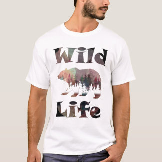 Rustikales Roaming Bären Wasserfarbe Wildnis T-Shirt