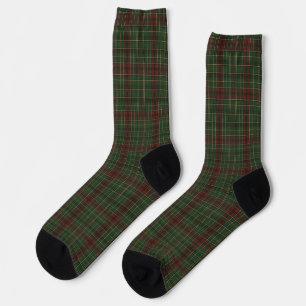 Rustikales, robustes Rot/Grün Karomuster für den O Socken