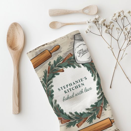 Rustikales Rolling Button Kranz Personalisierte We Geschirrtuch