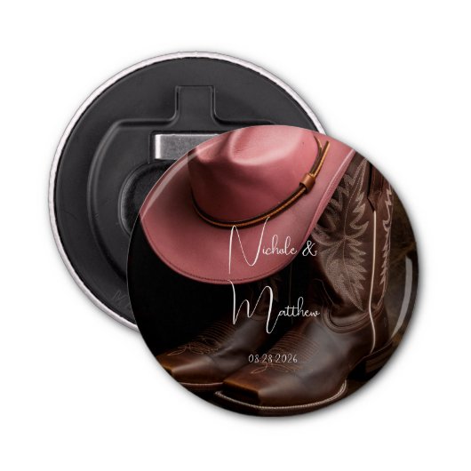 Rustikales romanisches Hochzeitsgeschenk Flaschenöffner (Vorderseite)