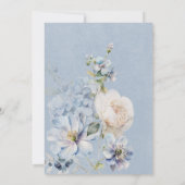 Rustikales Romantik Blau & Weiß Blumenbridal Mitta Einladung (Rückseite)