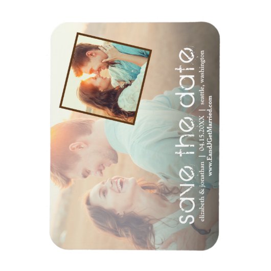 Rustikales Romantisches 2 Foto Save the Date Magnet (Vertikal)