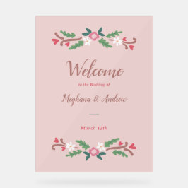 Rustikales romantisches Blumenessen Acrylschild