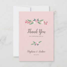 Rustikales romantisches Blumenessen Dankeskarte