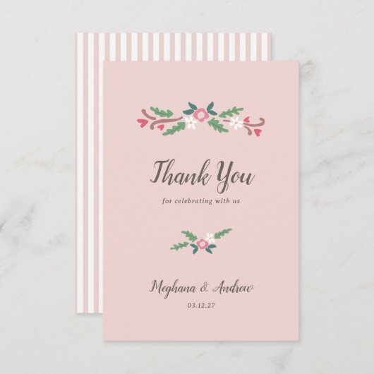 Rustikales romantisches Blumenessen Dankeskarte (Vorne/Hinten)