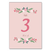 Rustikales romantisches Blumenessen Tischnummer (Vorderseite)