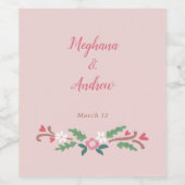 Rustikales romantisches Blumenessen Weinetikett (Einzelnes Label)