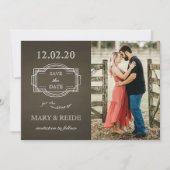 Rustikales romantisches Foto Save the Date (Vorderseite)