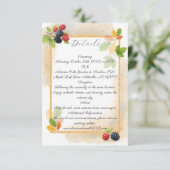 Rustikales Romantisches Herbst-Berry-Hochzeitssemb Begleitkarte (Stehend Vorderseite)