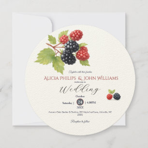 Rustikales Romantisches Herbst-Berry-Hochzeitssemb Einladung