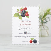 Rustikales Romantisches Herbst-Berry-Hochzeitssemb Einladung (Stehend Vorderseite)