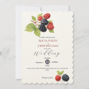 Rustikales Romantisches Herbst-Berry-Hochzeitssemb Einladung