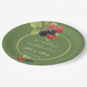 Rustikales Romantisches Herbst-Berry-Hochzeitssemb Pappteller (Schrägansicht)