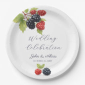 Rustikales Romantisches Herbst-Berry-Hochzeitssemb Pappteller (Vorderseite)