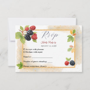Rustikales Romantisches Herbst-Berry-Hochzeitssemb RSVP Karte
