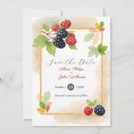 Rustikales Romantisches Herbst-Berry-Hochzeitssemb Save The Date