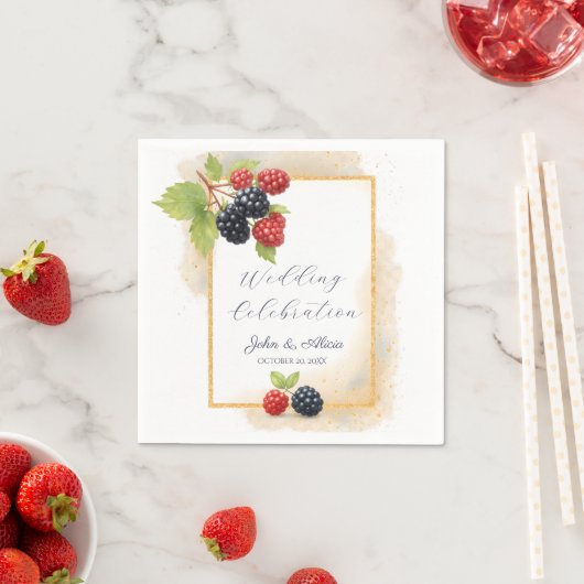 Rustikales Romantisches Herbst-Berry-Hochzeitssemb Serviette (Beispiel)