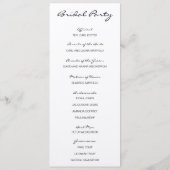 Rustikales romantisches Hochzeitsprogramm auf Kraf Programm (Rückseite)