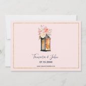 Rustikales Romantisches Laternen Rose Gold Brautpa Einladung (Rückseite)