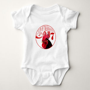 Rustikales Rooster für Baby geboren im Rooster-Jah Strampler