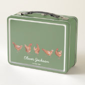 Rustikales Rooster-Metal-Lunchbox Metall Brotdose (Rückseite)