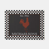 Rustikales Rooster mit schwarzem Hintergrund | Nam Fußmatte (Vorderseite)