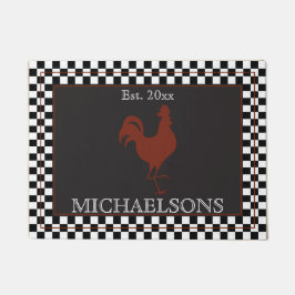 Rustikales Rooster mit schwarzem Hintergrund | Nam Fußmatte