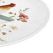 Rustikales Rooster und Hen Floral | Schneidebrett (Ecke)