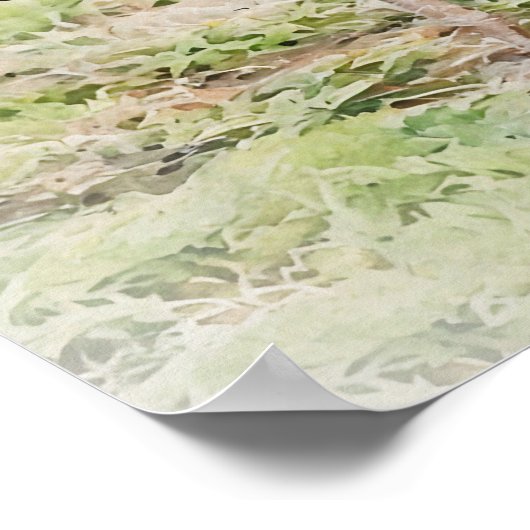 Rustikales Rooster Wasserfarben Kunst Squash Poster (Ecke)