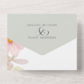 Rustikales Rosa All In One Einladung (Rückseite)