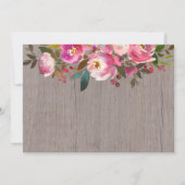 Rustikales rosa Blumengebirge Erste Heilige Kommun Einladung (Rückseite)